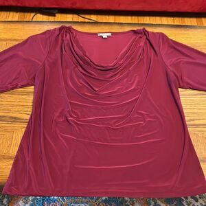 Burgundy/Maroon/Deep Wine Colored Silky Blouse in Great Condition, barely worn